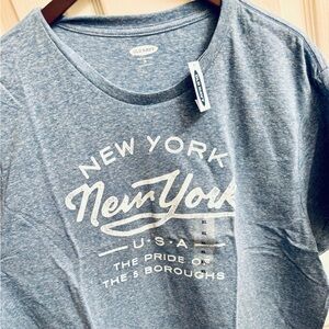 Old Navy Soft-Washed NYC Boroughs Graphic HeatherT-Shirt- Blue, XL